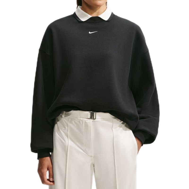 Nike Studio Fleece Medium Weight Oversized Crew - black/white