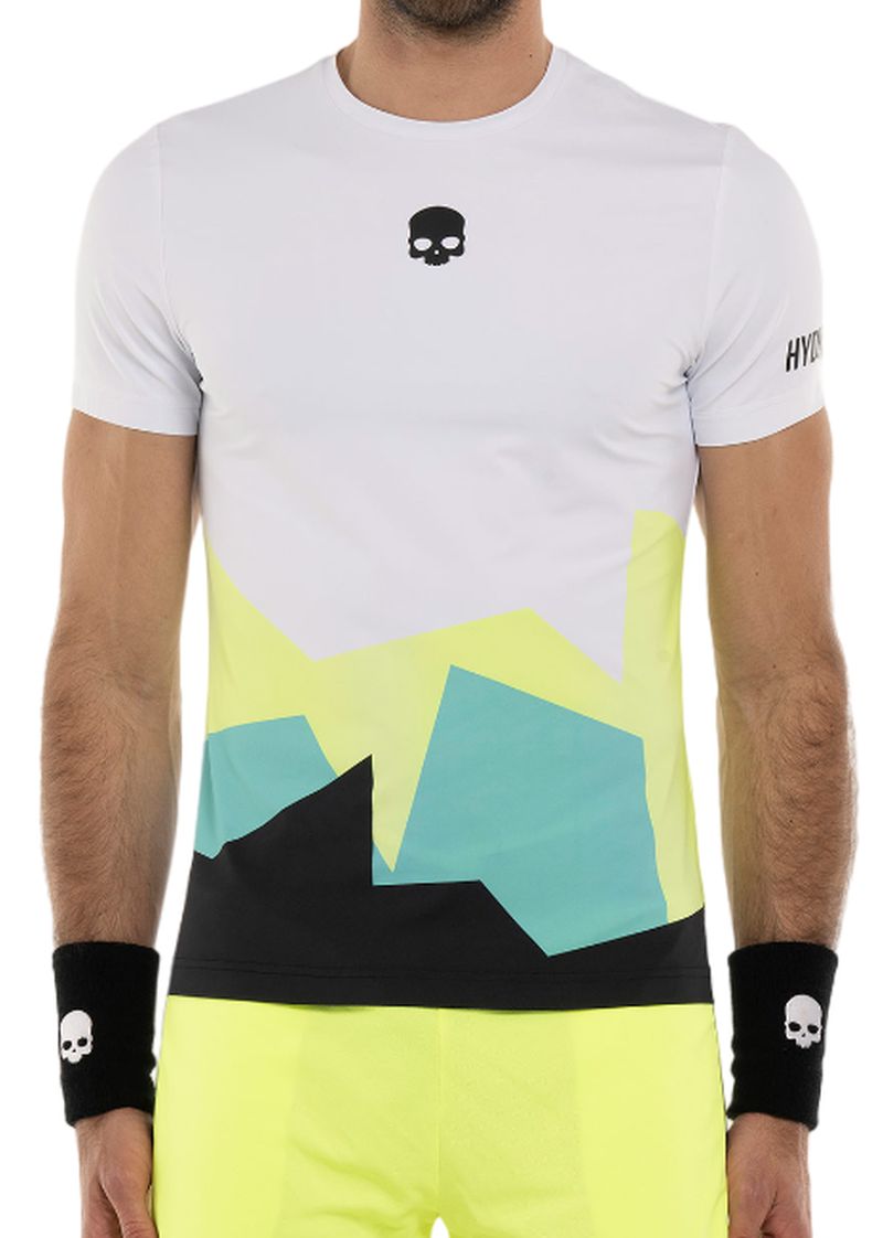 Hydrogen Mountains Tech T-shirt - white/yellow fluo/green/black Hydrogen Mountains Tech T-shirt - white/yellow fluo/green/black