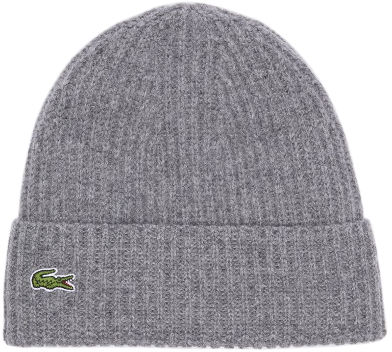 Lacoste Women’s Turned Edge Wool Beanie - grey chine