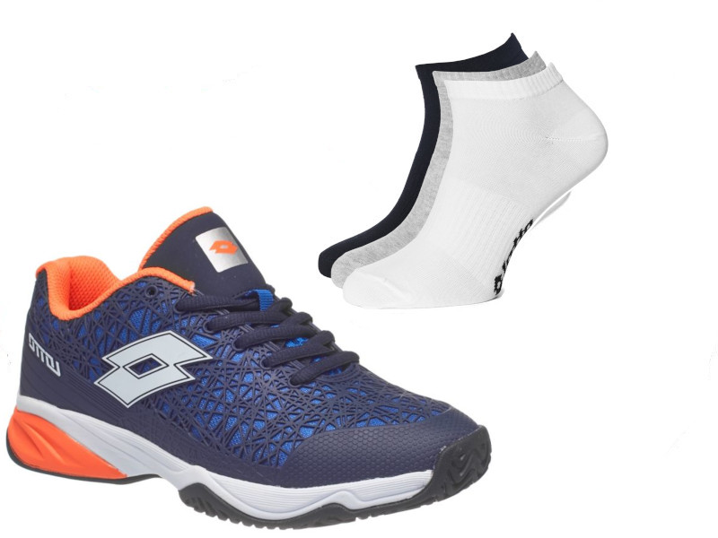 Lotto Viper Ultra JR L - blue aviator/white + lotto skarpety sneaker 3 pak
