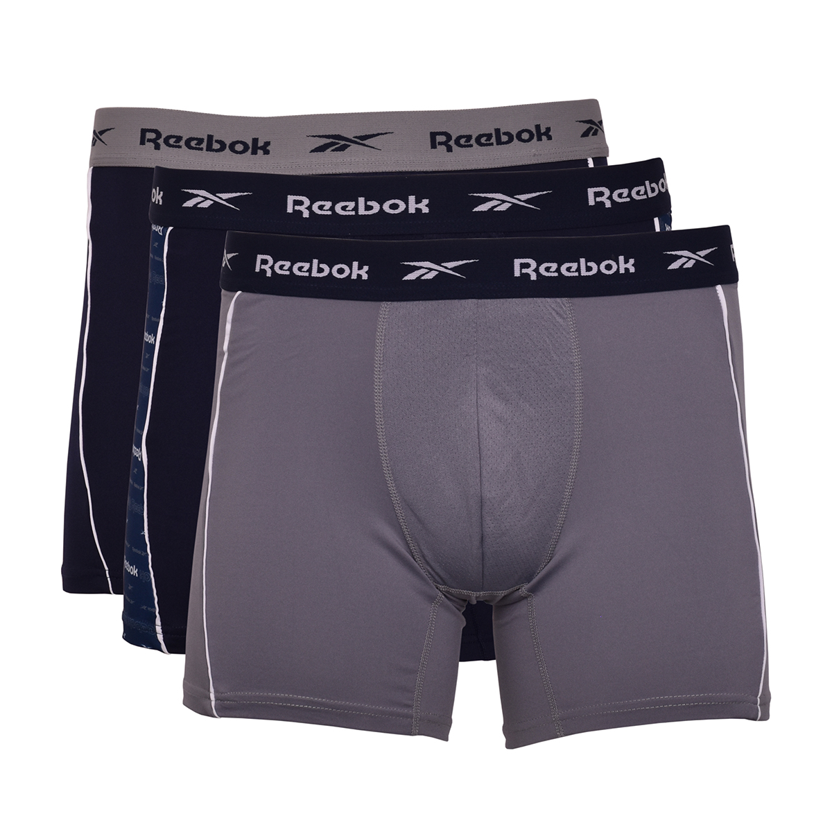 Reebok Med Sports Trunk Jagger 3P - slate grey/vector navy/print Reebok Med Sports Trunk Jagger 3P - slate grey/vector navy/print