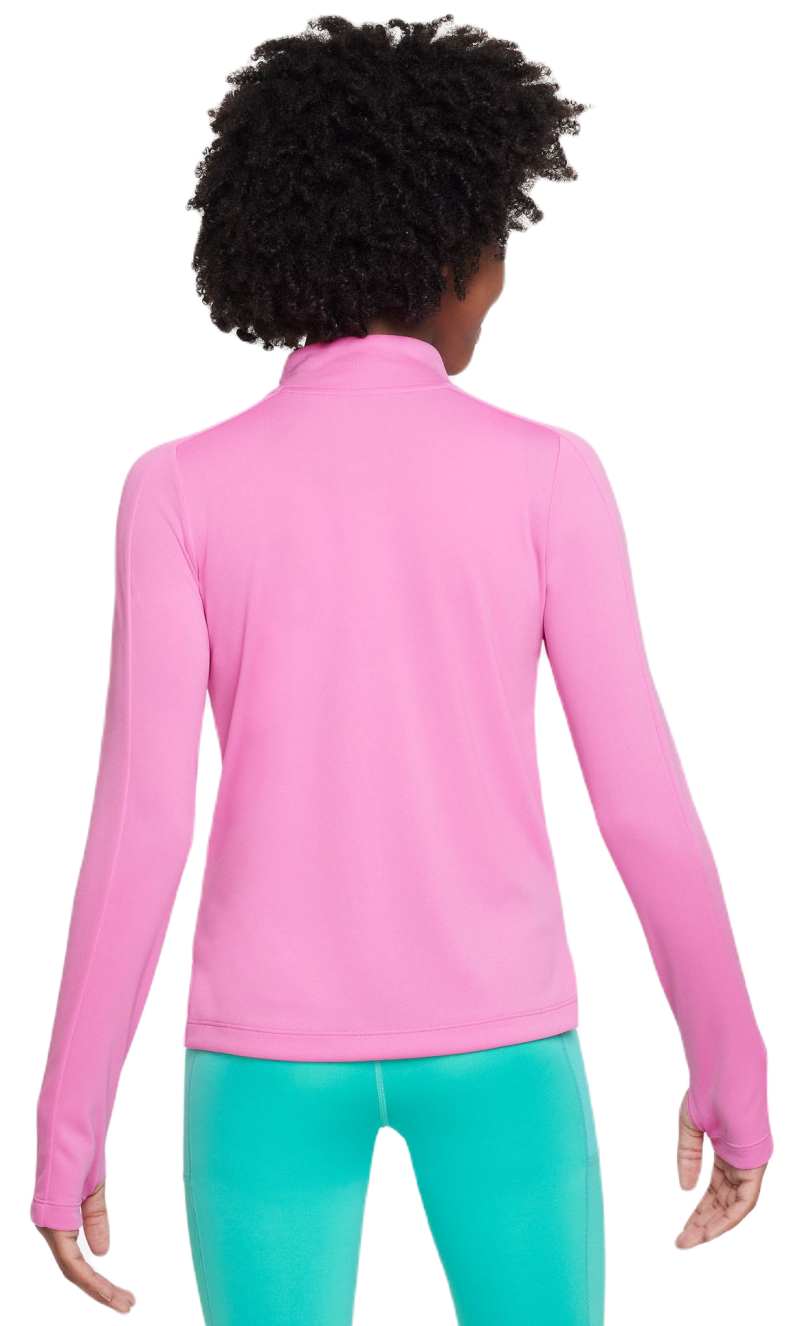 AURORA_FD2853-675_PHSFM001-2000 Nike Dri-Fit Long Sleeve 1/2 Zip Top - playful pink/white