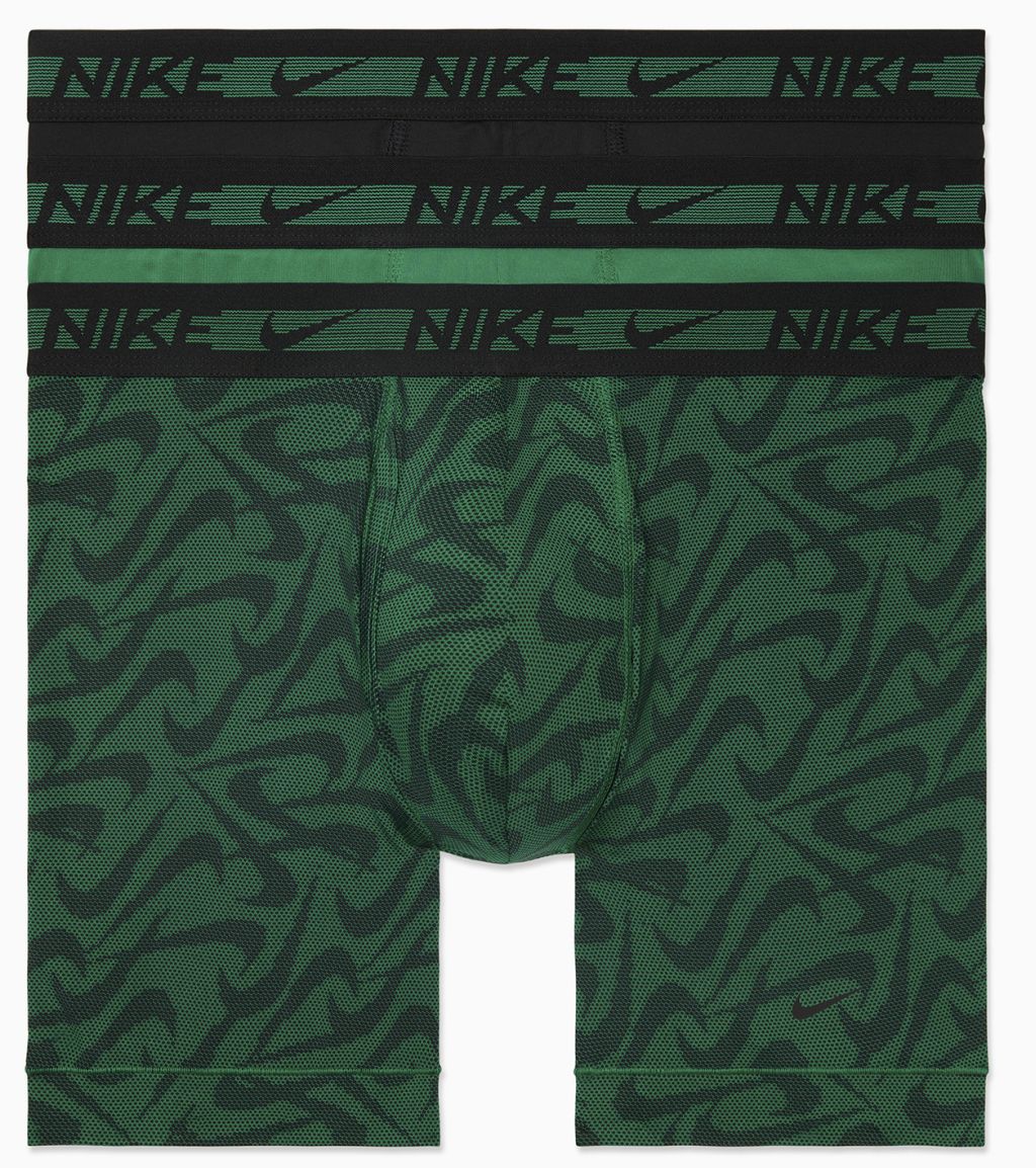 Nike Dri-Fit Ultra Stretch Micro Boxer Brief 3P - malachite geo swoosh/black/malac