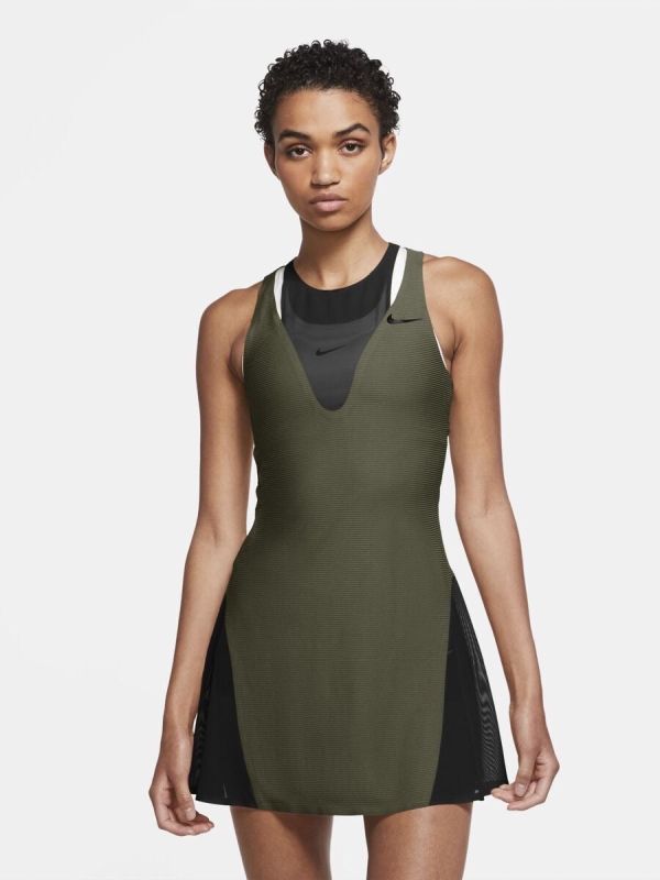green emerald velvet dress Nike Court Dri-Fit Victory Dress (W) (Dark Green)
