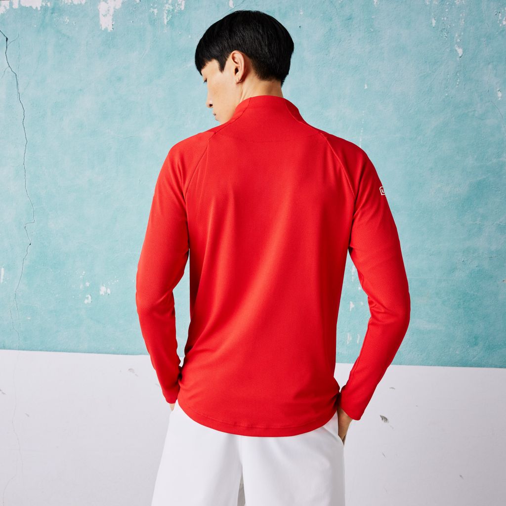 Lacoste 赤 ジップアップジャケット　ジョコビッチモデル Lacoste Men's SPORT x Novak Djokovic Technical Zip Jacket - red