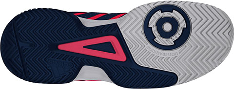 Adidas Barricade Club xJ - tech steel/flash red