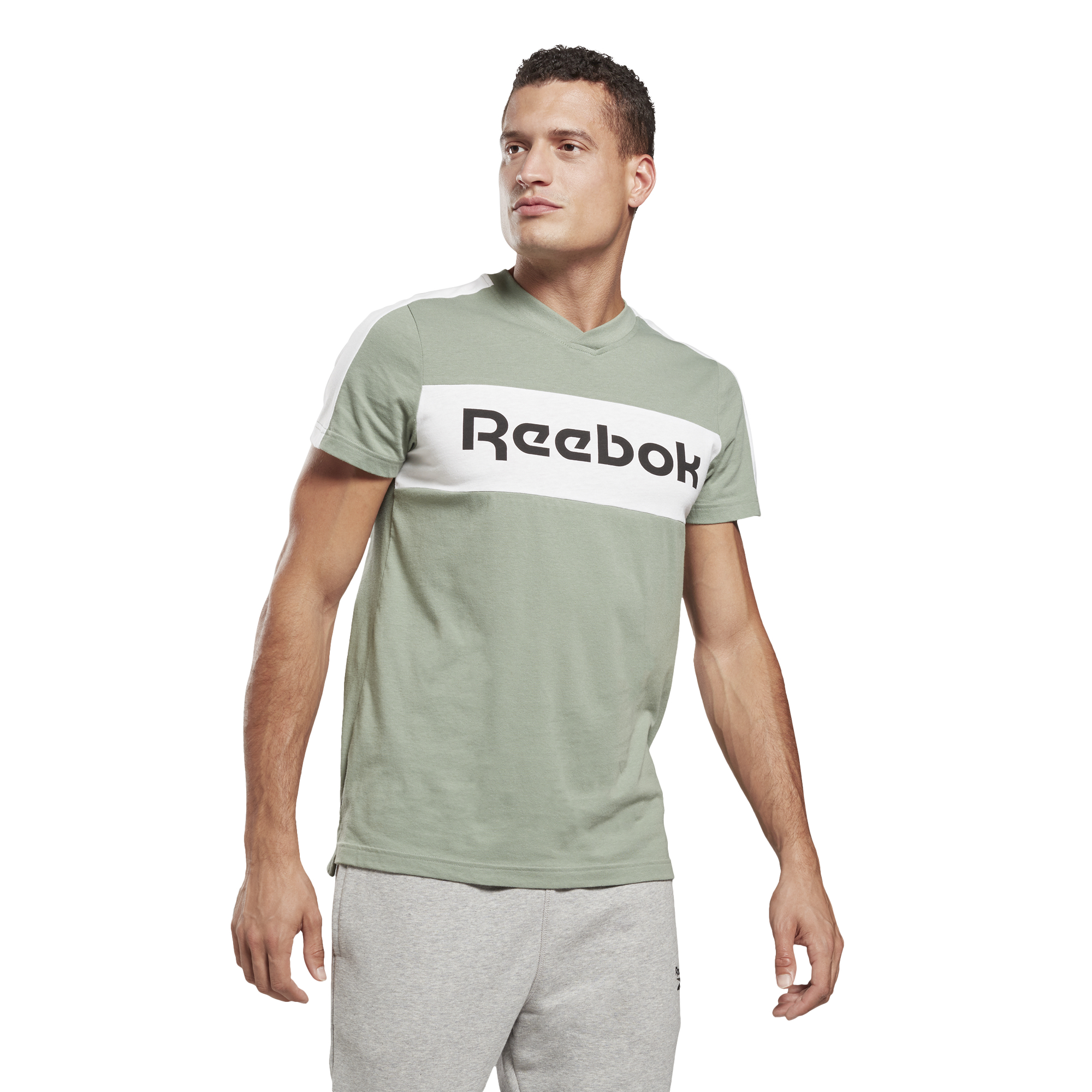 Reebok Training Essentials Linear Logo Graphic Tee M - harmony green