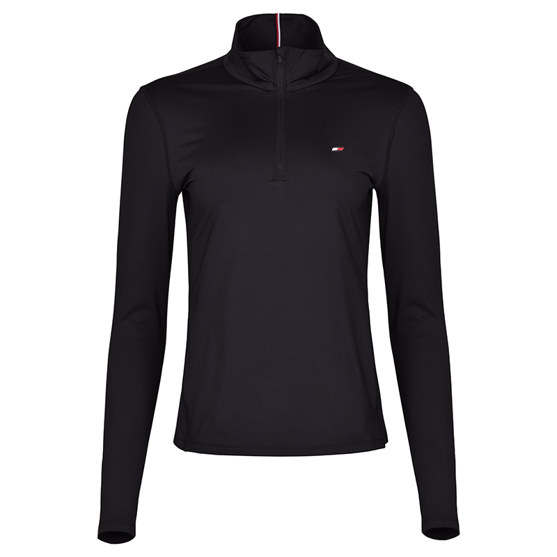 Tommy Hilfiger Essentials Slim Half Zip LS - black Tommy Hilfiger Essentials Slim Half Zip LS - black