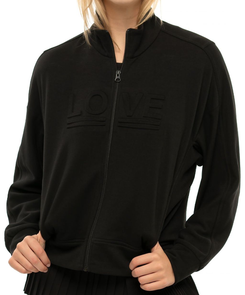 Lucky in Love Novelty Technology Love in Action French Terry Jacket - black