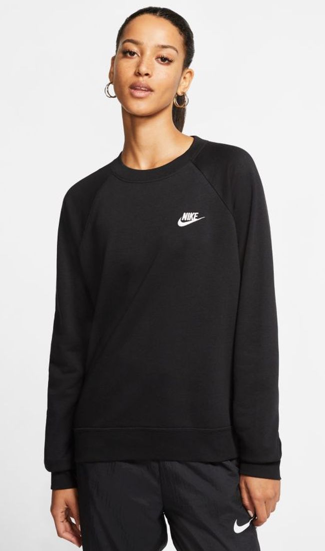 nike-essential-crew-fleece-black-white-3 Nike Essential Crew Fleece - black/white