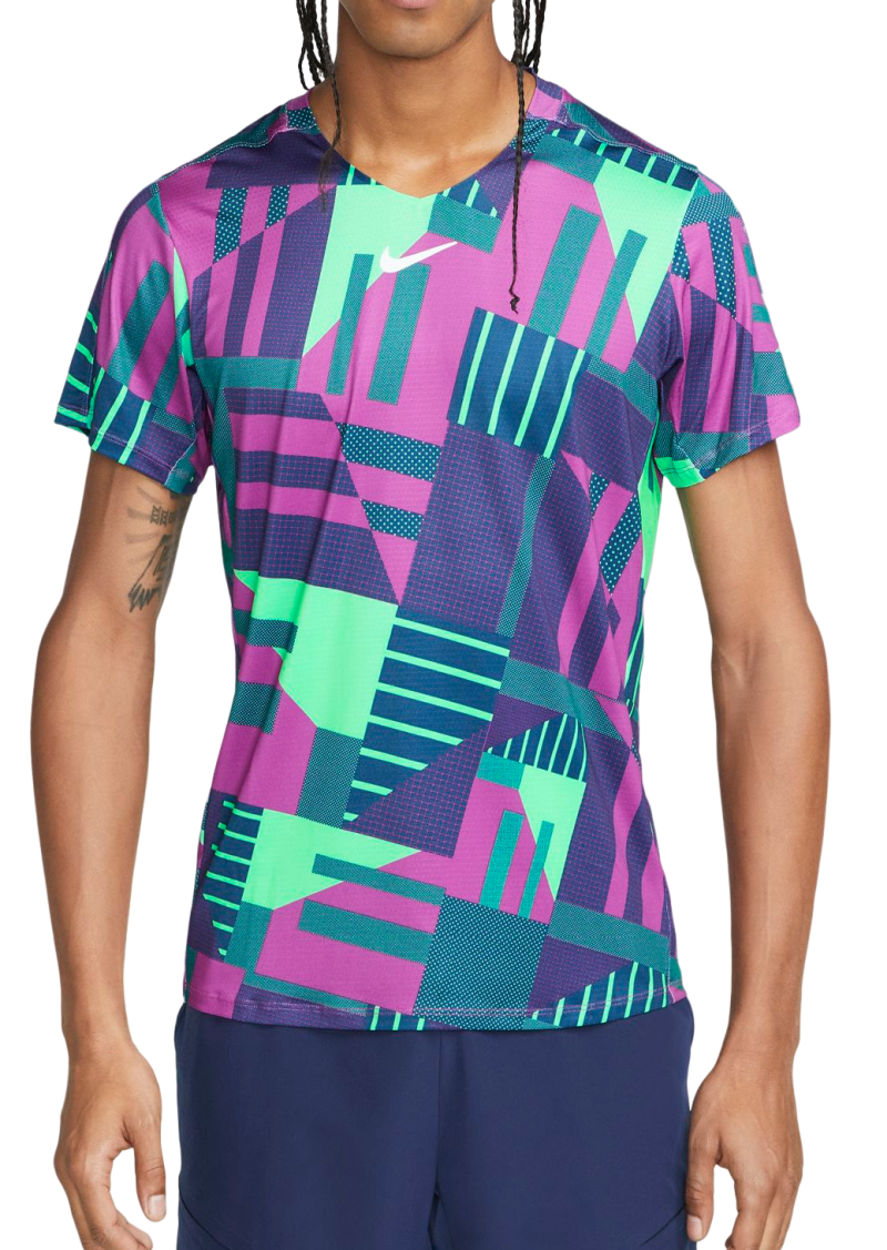 Nike Court Dri-Fit Adventage Printed Crew Top - vivid purple/white
