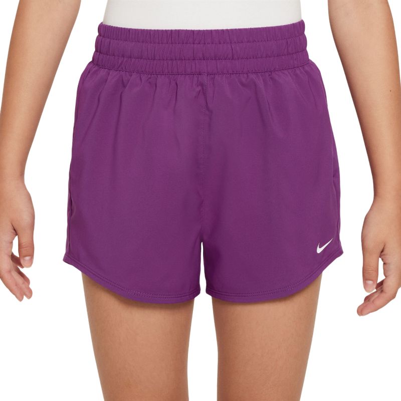 Nike Kids Dri-Fit One High-Waisted Woven Training Shorts - viotech/white