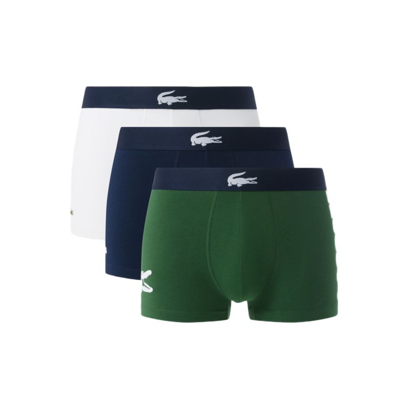 Męskie bokserki Lacoste Stretch Cotton 3P - green/navy blue/white