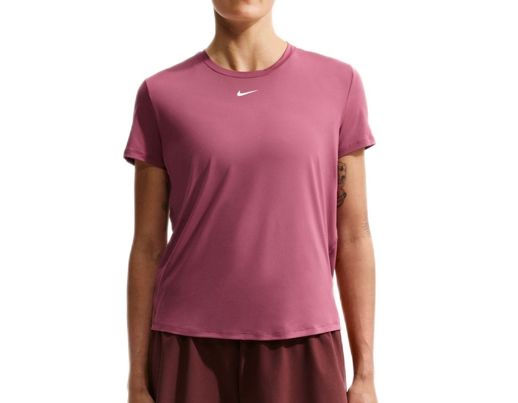 Damski t-shirt Nike Dri-Fit One Classic - pink smoke/white