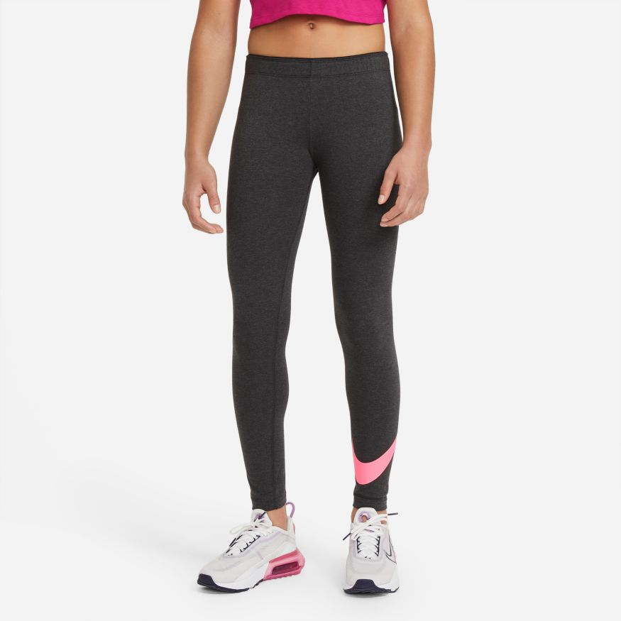 Nike NSW Favorites Swoosh Tight G - black heather/sunset pulse