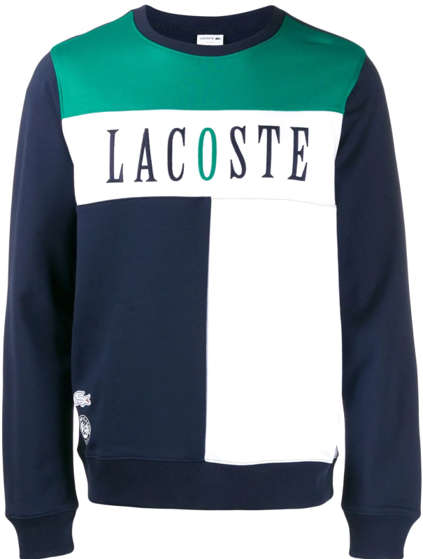 Lacoste Men's SPORT Roland Garros Edition Fleece Sweatshirt - navy blue/white/green/w