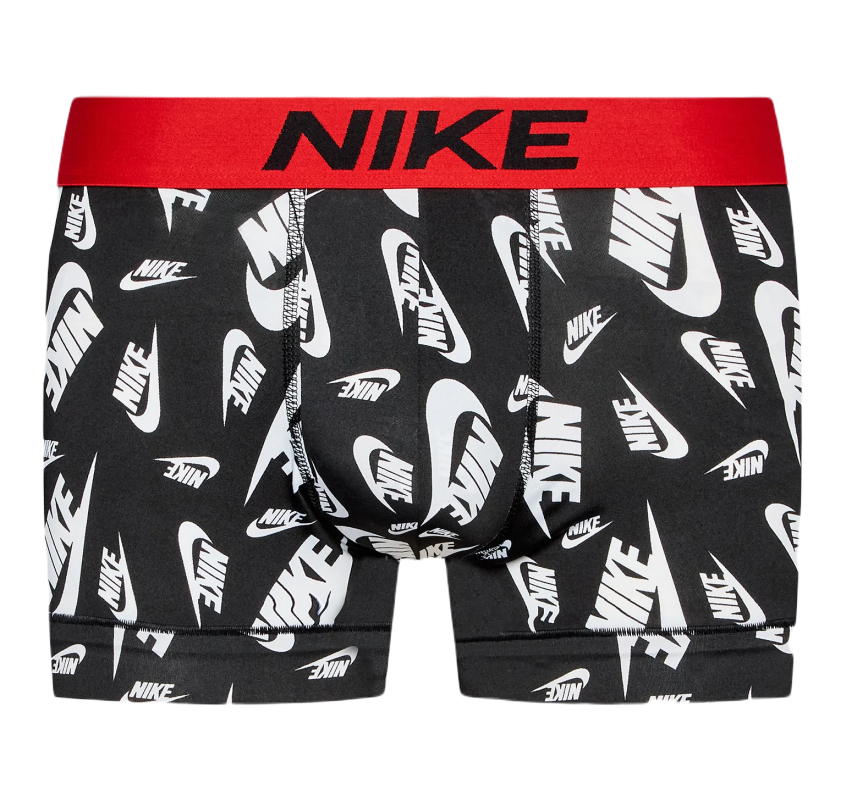 essential-micro-51G Nike Dri-Fit Essential Micro Trunk 1P - black shoebox print/uni red