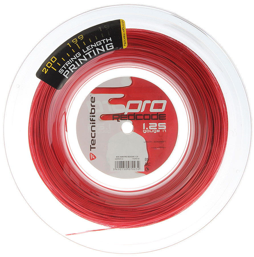 Tecnifibre Pro Redcode 200 M Saitenrolle – Rot, Monofilament, Aus (Co-)Polyester Für Tennis & Squash