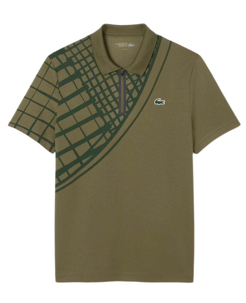 Lacoste Ultra Dry Printed Slim Fit Tennis - khaki green  Lacoste Ultra Dry Printed Slim Fit Tennis - khaki green