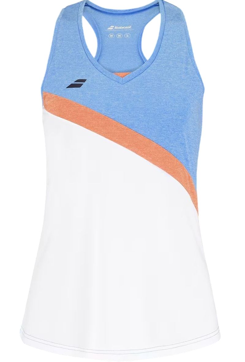 Babolat Play Tank Top Woman - white/blithe blue hthr Babolat Play Tank Top Woman - white/blithe blue hthr