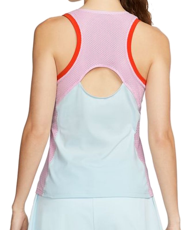 Nike Court Dri-Fit Slam Tank - glacier blue/light arctic pink/team orange/black