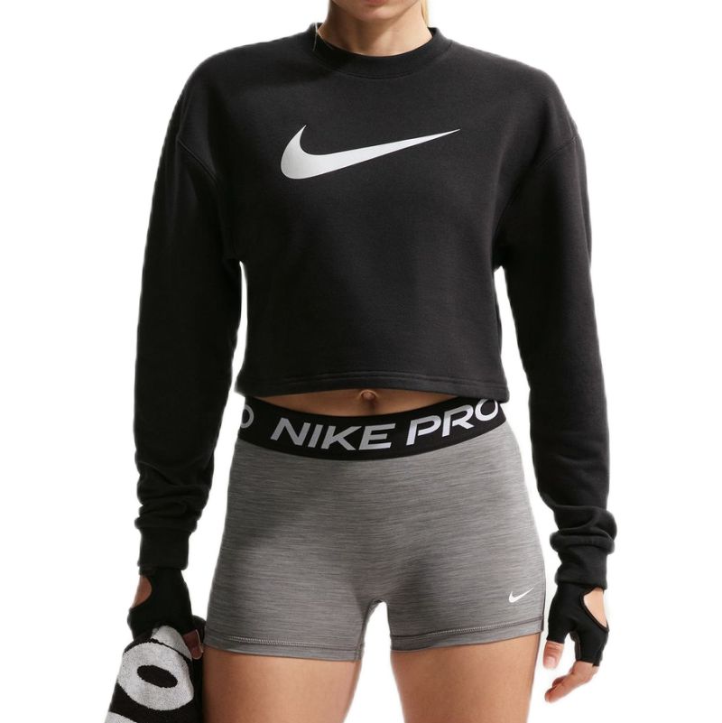 Pro Dri-Fit Crew Neck French Terry - black/metallic silver/white