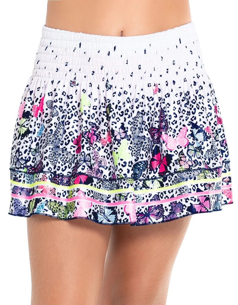 Lucky in Love Novelty Print Just Fly Smocked Skirt Lucky in Love Novelty Print Just Fly Smocked Skirt