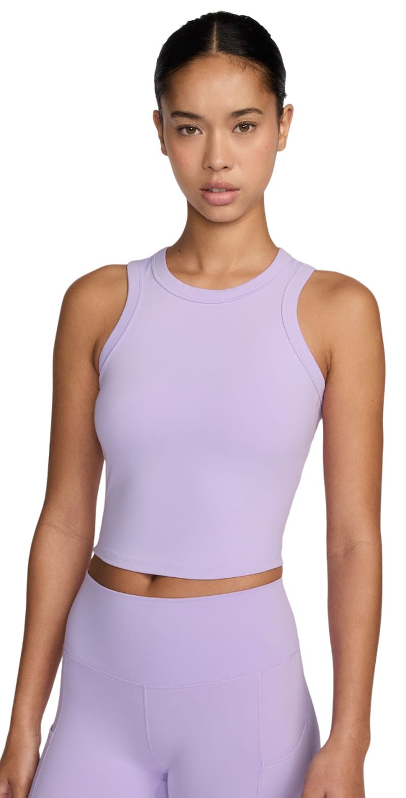 Nike One Fitted Dir-Fit Short Sleeve Crop Tank - lilac bloom/black