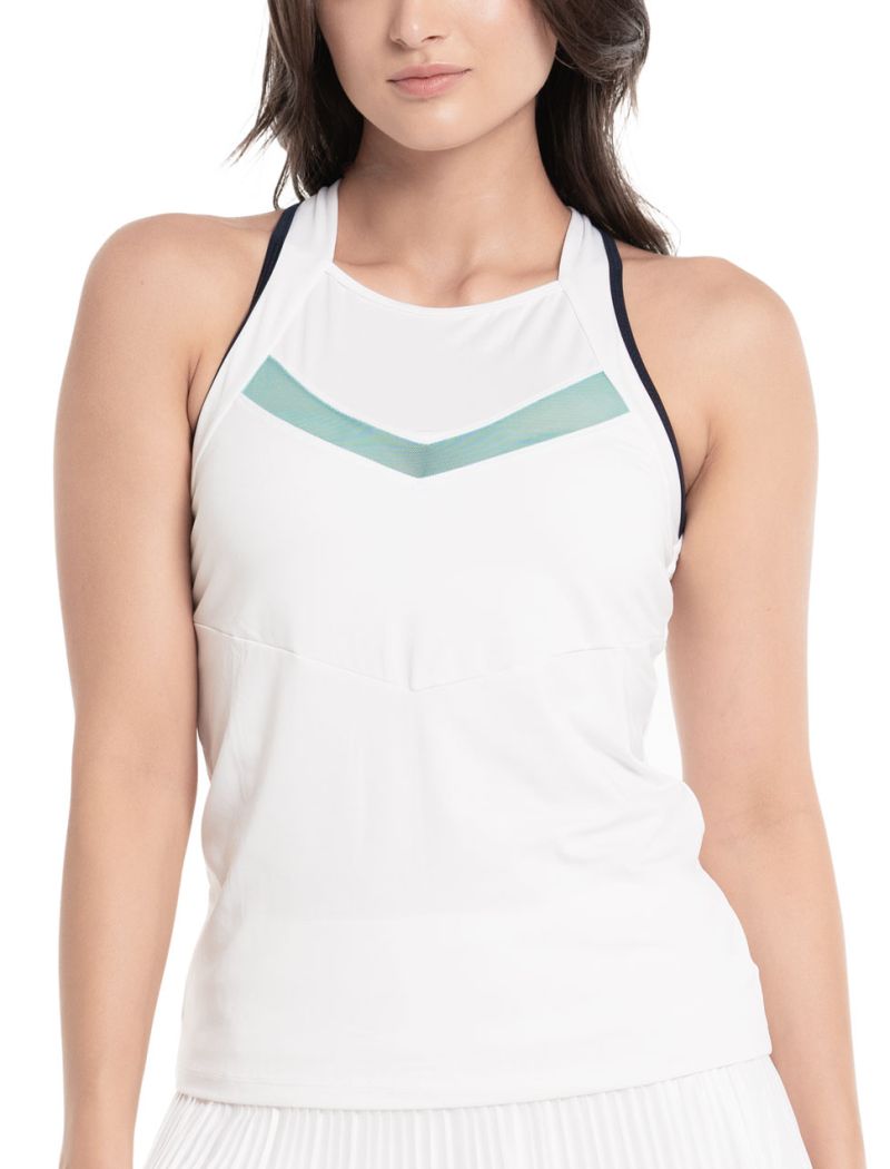 Lucky in Love Cool Urbana V.I.P. Tank w/Bra - white