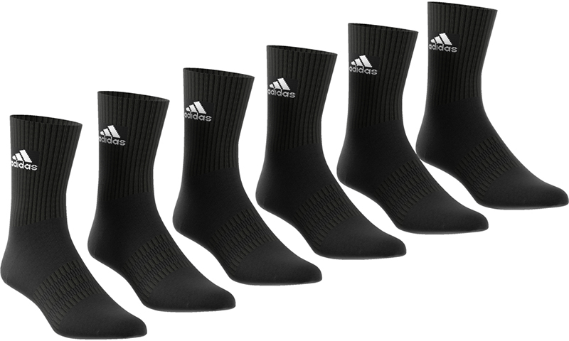 Adidas Cushion Crew 6PP - Black/Black/Black