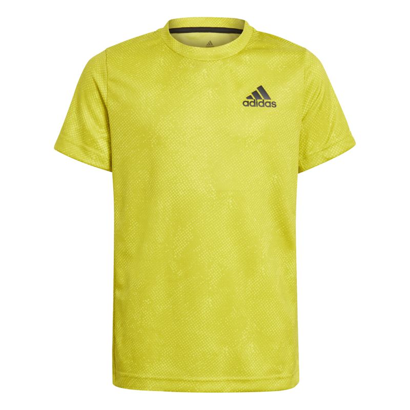 Adidas Heat Ready Primeblue Freelift Tee - acid yellow/wild pine/white