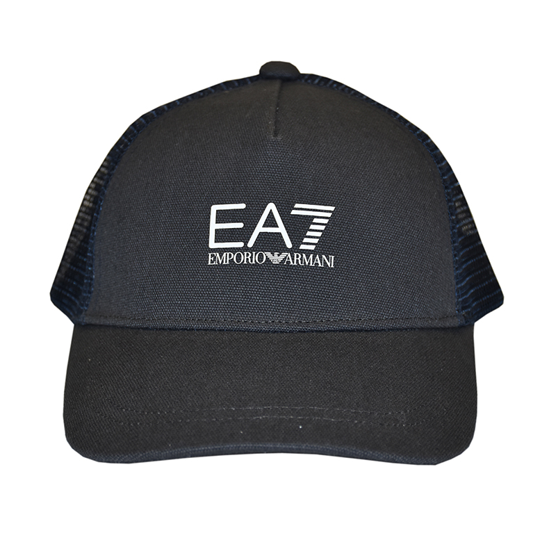 EA7 Man Woven Baseball Hat - ebony/white