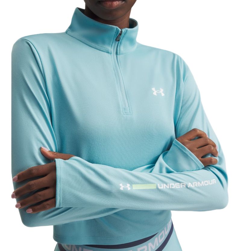 Under Armour Tech Branded 1/2 Zip - blue haze/lumos lime/white Under Armour Tech Branded 1/2 Zip - blue haze/lumos lime/white