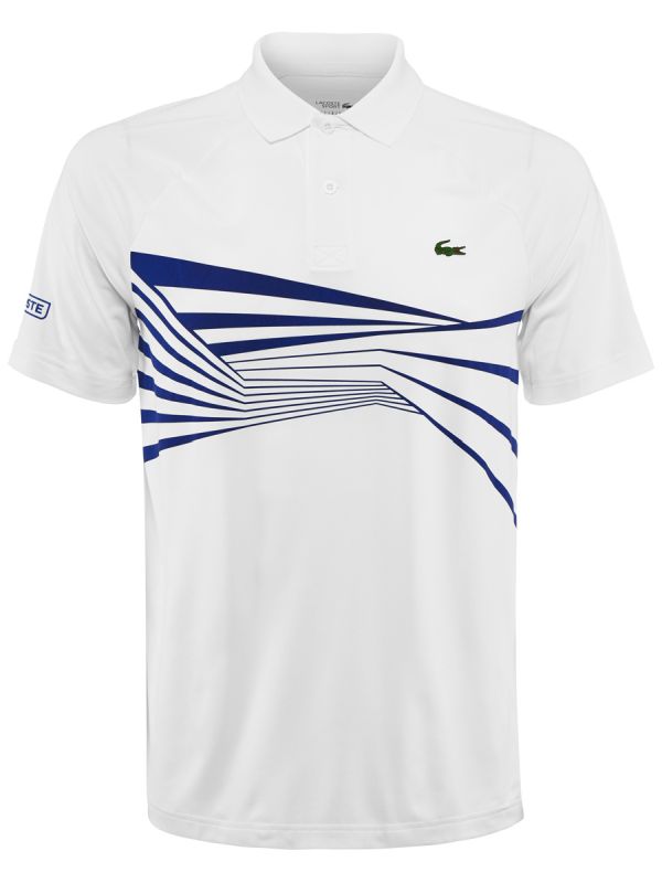 Lacoste Novak Djokovic Collection Tech Jersey Polo - white/blue