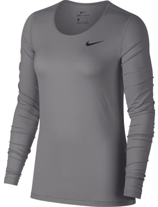 Nike Pro All Over LS Mesh Top - grey/black