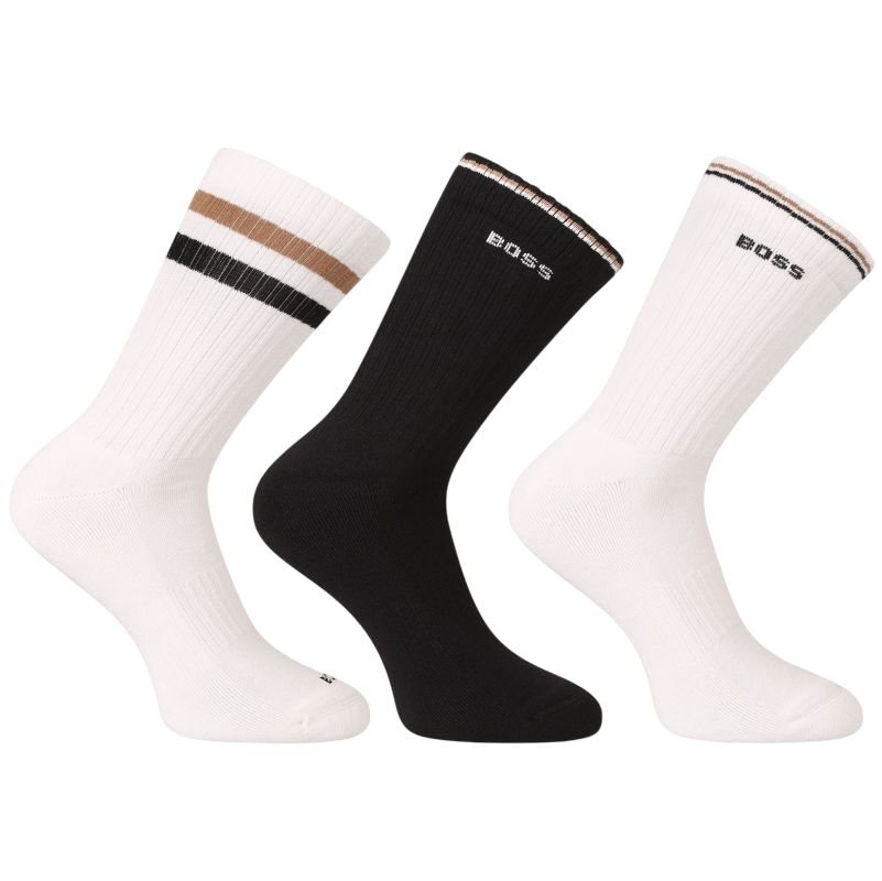 BOSS Ribbed Iconic 3P - white/black BOSS Ribbed Iconic 3P - white/black