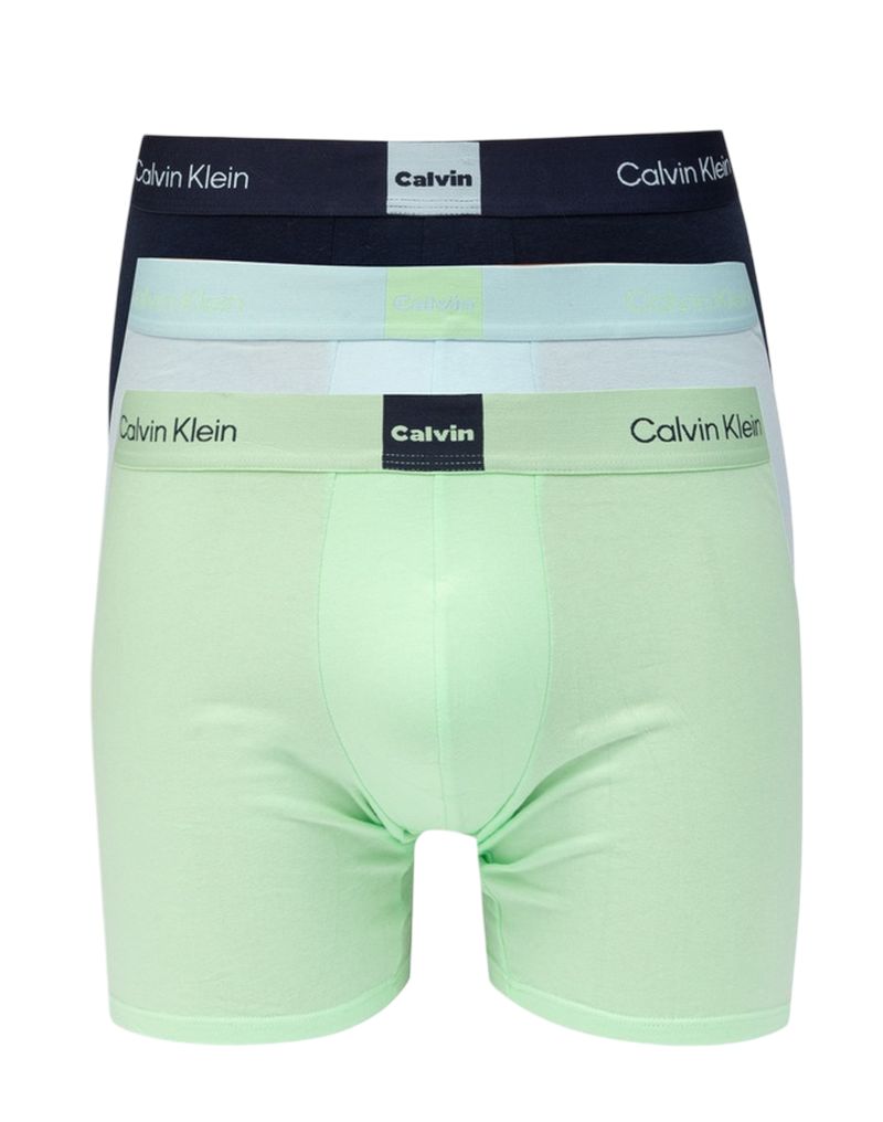 Calvin Klein Icon Logo Graphic Brief 3P - patina green/shoreline/airy blue