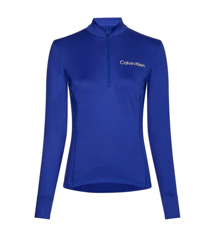 Calvin Klein WO 1/4 Zip LS Top - clematis blue Calvin Klein WO 1/4 Zip LS Top - clematis blue