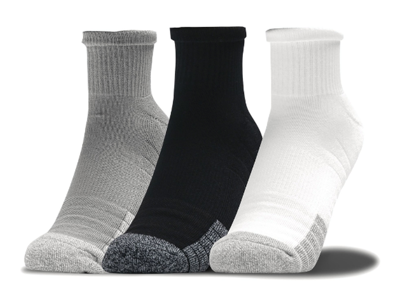 Under Armour HeatGear Quarter 3P - white/gray/black