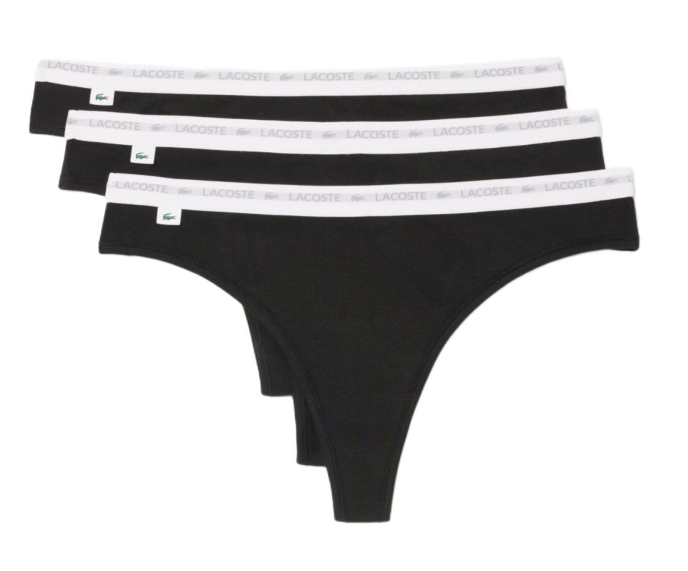 Lacoste Elastic Cotton Thongs 3P - black Lacoste Elastic Cotton Thongs 3P - black
