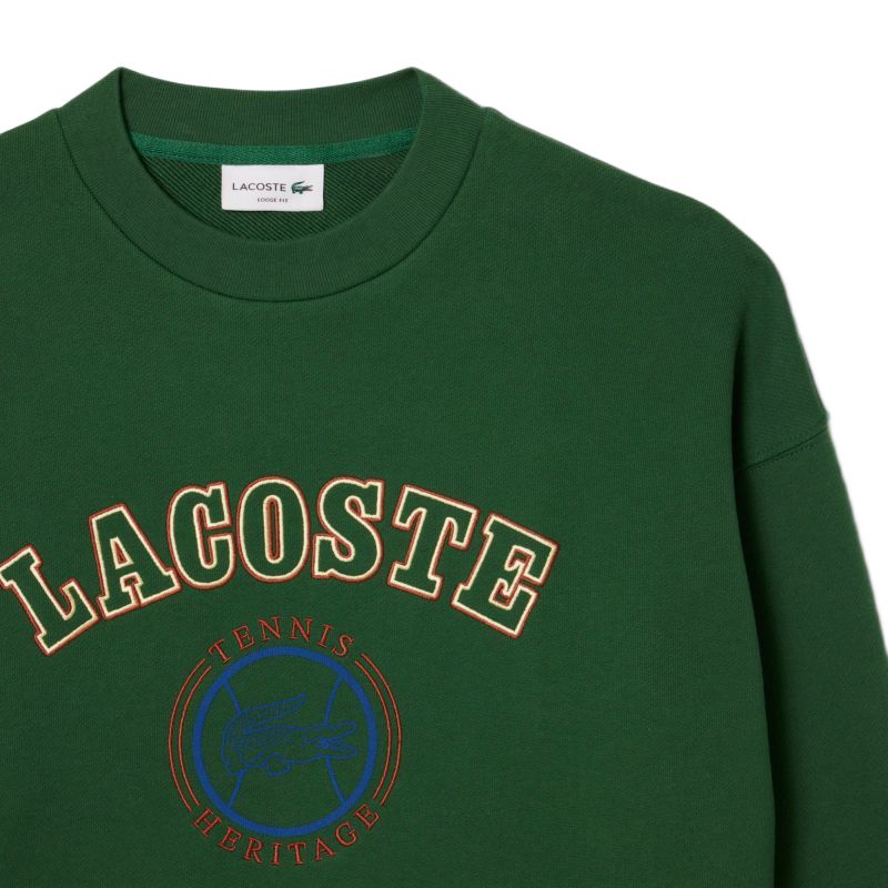 Lacoste Heritage Embroidery Fleece - pine green