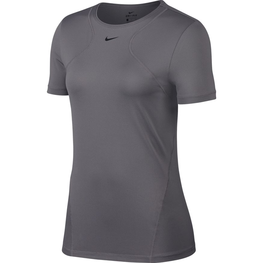 Nike Pro Top SS All Over Mesh W - gunsmoke/black