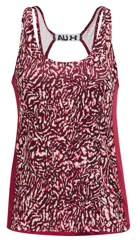Women's UA Fly-By Printed Tank - black rose/reflective