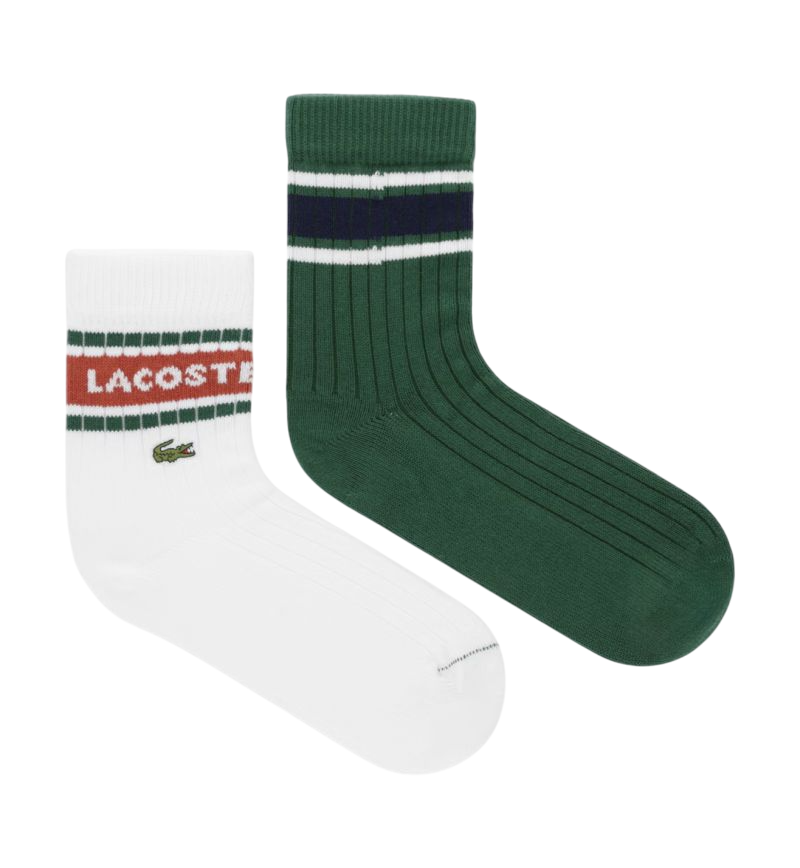 Lacoste Ribbed Cotton 2P - green/white/navy blue