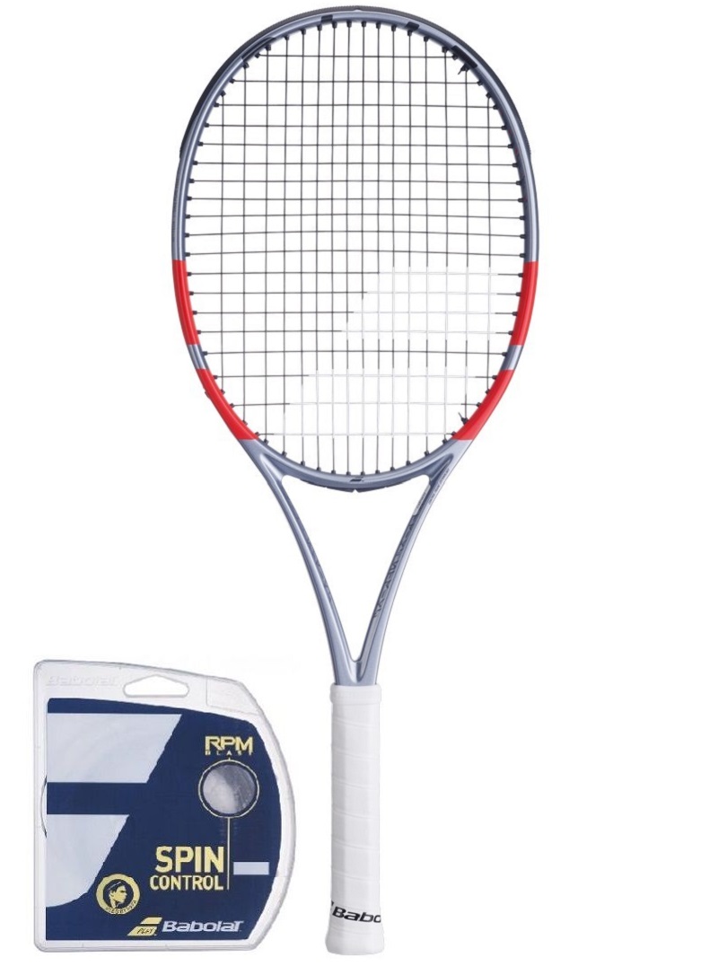 Babolat Pure Strike 100 16/19 4-gen - grey/fluo strike + string