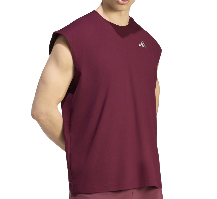 Męski t-shirt Adidas Oversized Sleeveless - maroon