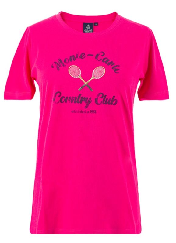 Monte-Carlo Country Club Vintage Print T-Shirt - fuxia Monte-Carlo Country Club Vintage Print T-Shirt - fuxia