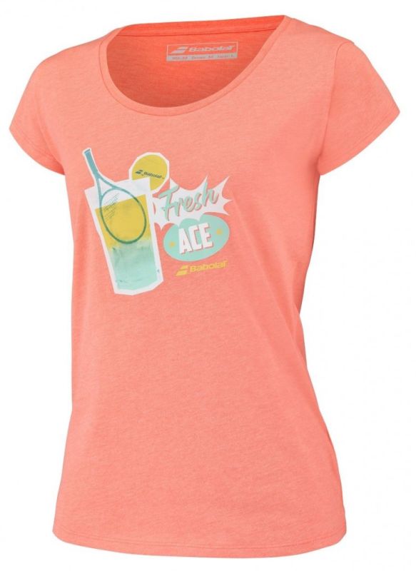 Babolat Exercise Message Tee Woman - fluo strike heather