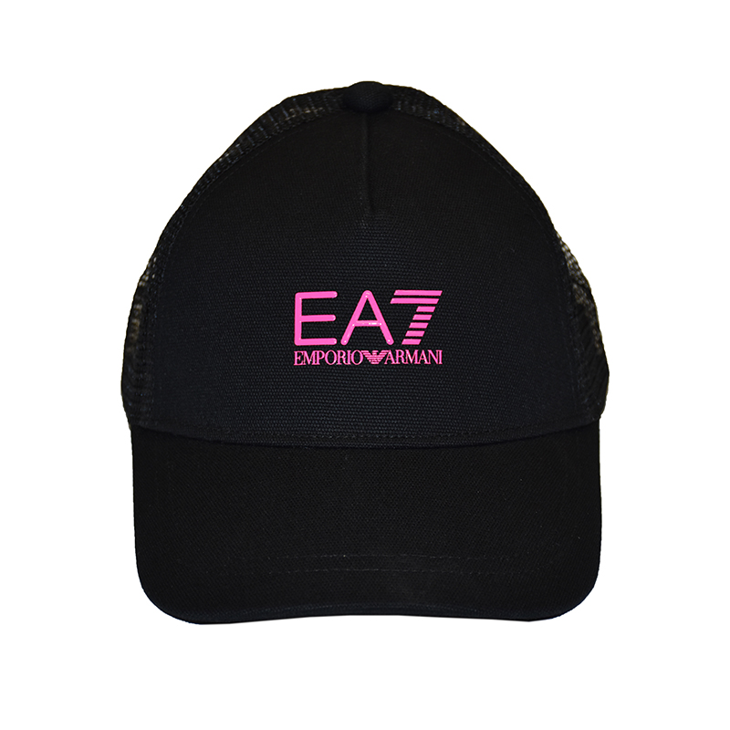 EA7 Man Woven Baseball Hat - black/pink fluo