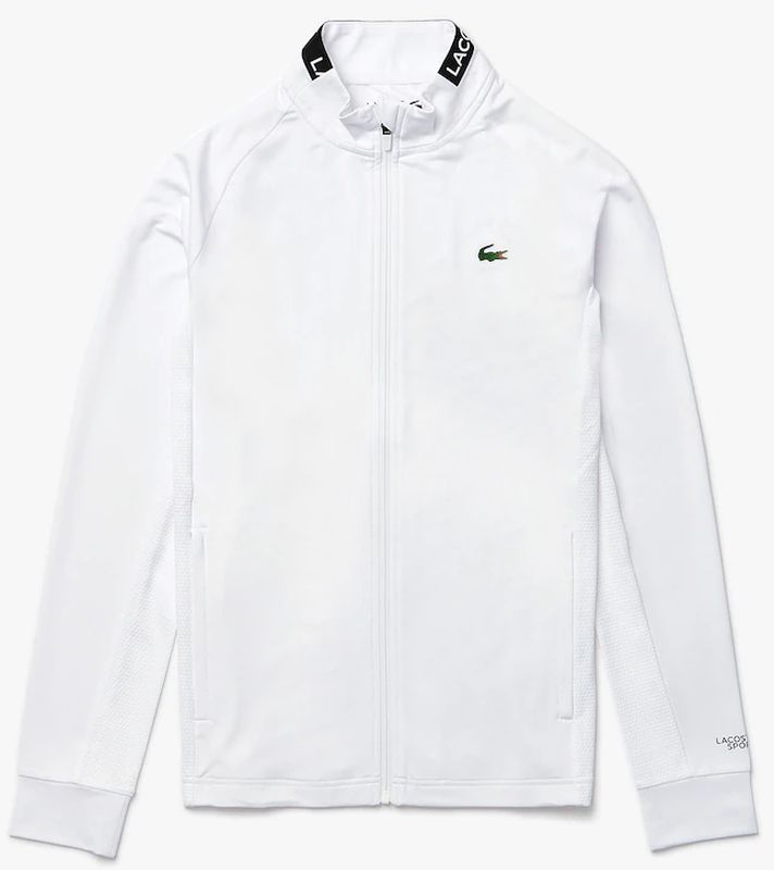 Lacoste Men’s SPORT Breathable Ergonomic Zip Sweatshirt - white/black/white
